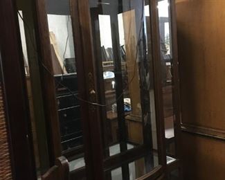 curved front lighted hutch