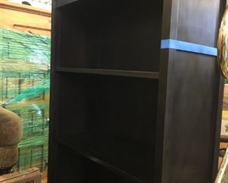 dark wood shelving