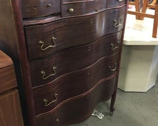 curved front antique dresser