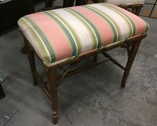 faux bamboo benches (two available)