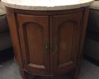 marble top round end table