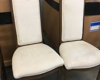 2 only - white upholstered dining chairs