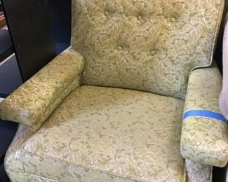 green floral vintage chair