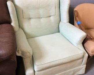 minty green wingback