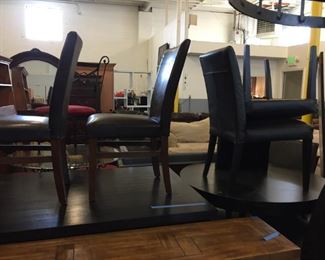 chocolate brown vinyl dining chairs