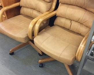 four available, rolling dining chairs