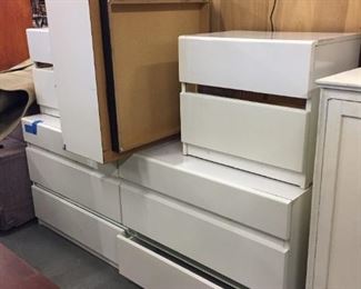 white dresser set. (Only one nightstand available)