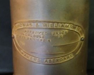 E Thomas & Williams Cambrian Brass Miner's Lantern Lamp Aberdare Wales