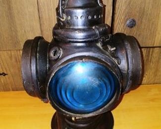 Antique RR Adlake Lamp Lantern 4 Way Railroad Switch Signal Train Vintage light