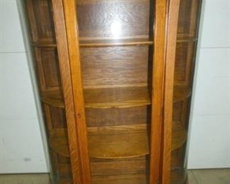 REFINISHED TRIPLE CURVED CHINA CLOSET 