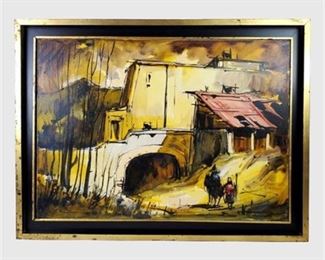 Lot 007
ENRIQUE SANCHEZ "En Guanajuato" Mid-Century Oil Painting