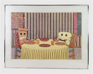 Lot 013
MARVIN JONES "A Piece of Pie and a Sandwich Eating Lunch" Limited Edition Print