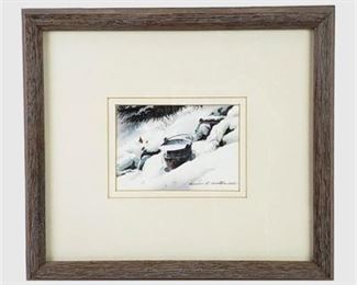 Lot 046
FLORIAN LAWTON "Frozen Over" Watercolor Painting