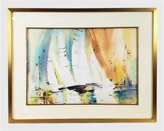 Lot 053
DRIELSMA Watercolor Sailboat Painting