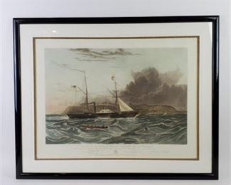 Lot 090
KNELL "H.M. Steam Frigate 'Geyser'" Etching