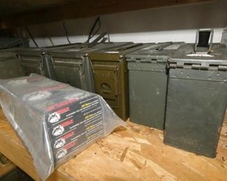 SEVERAL AMMO BOXES FULL OF AMMO 