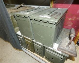 SEVERAL AMMO BOXES FULL OF AMMO 