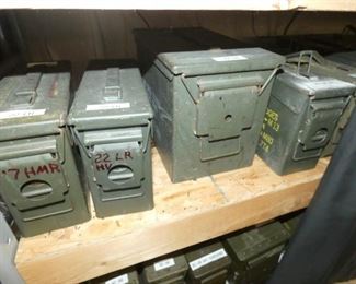SEVERAL AMMO BOXES FULL OF AMMO 