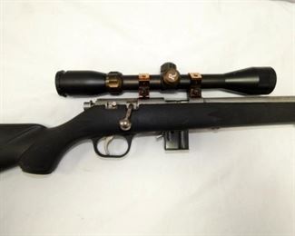 VIEW 2 CLOSEUP MARLIN 22 MAG. W/ SCOPE 