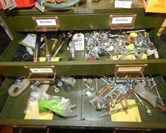 SCREWS, BOLTS, METAL BIN 