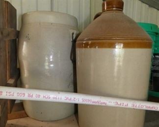 STONEWARE CHURN, JUG 