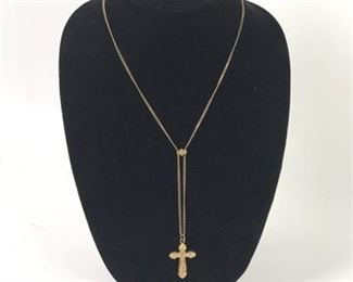 Lot 086
Antique Lariat With Gold Filled Cross Pendant