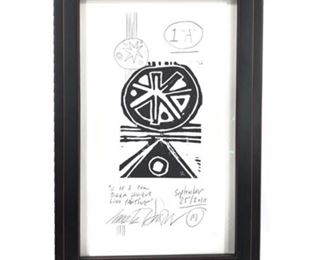 Lot 005
Lino Block Print, "C of A for Tiger Unique Lino Painting"