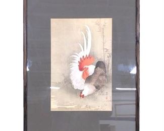 Lot 020
Antique Chinese Rooster And Chicken Ink and Paint on Silk