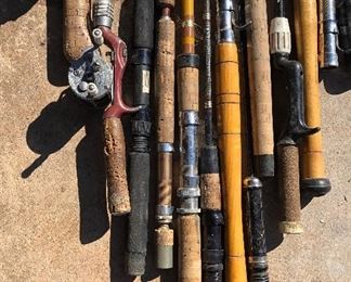Antique Vintage Fishing Poles and Reels