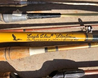Antique Vintage Fishing Poles and Reels