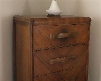 Waterfall Highboy, MCM Table Lamp