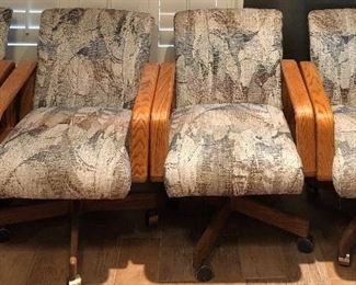 Set/5 Rolling/Swivel Dining Chairs