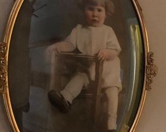 Vintage Curved Glass Framed Photo