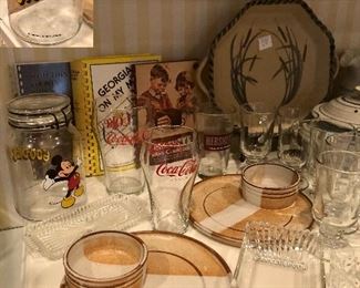 Vintage Mickey 'Goodies' jar marked 'The Walt Disney Company', pottery, glassware, cookbooks, crystal...