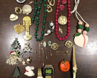 watches, glass beads and costume jewelry