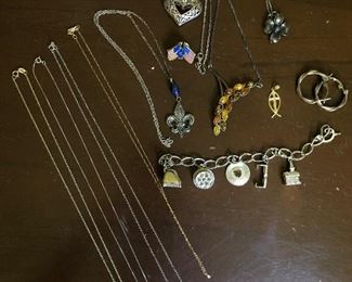 24 Kt Gold and Sterling Silver jewelry