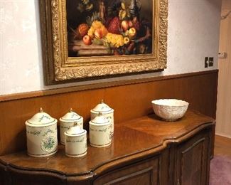 lenox everywhere -and great not common finds here like these canisters  and huge lenox bowl   LENOX CANISTER SET SOLD  LENOX BOWL SOLD