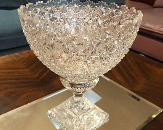  very large and unique bowl w/ square base amazing in person 