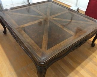 drexel heavy solid wood large square coffee table 
