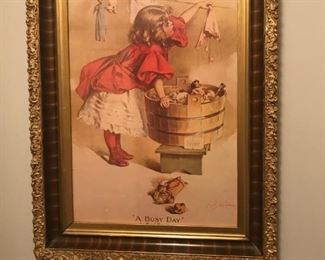 Large selection of antique framed prints