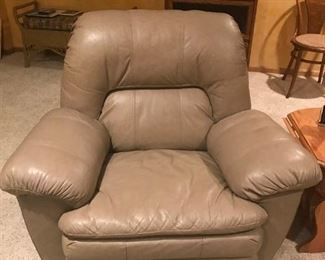 PAIR of  Taupe leather recliners