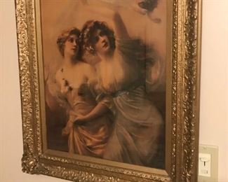 Large selection of antique framed prints