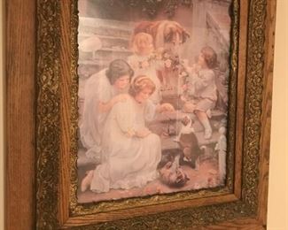 Large selection of antique framed prints