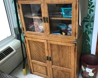 Vintage Storage with glass cabinet on top