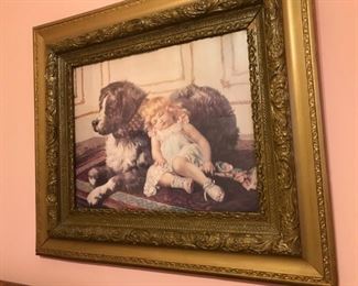 Large selection of antique framed prints