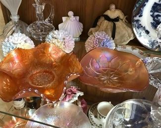 Vintage Marigold Iridescent Carnival candy dishes