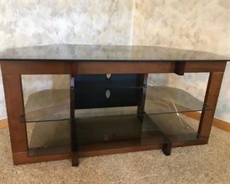 Wood and glass Media table