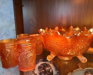 Vintage Marigold Iridescent Carnival glass