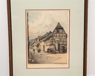 Vintage Colored Etching
