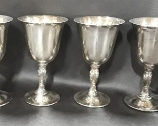 4 Silver plate Goblets 